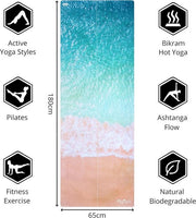 Matto Unico per Yoga | Mat/Handdoek Combinato con Grip Zweet | Materiale Naturale e Ecologico | Ideale per Yoga, Pilates, Allenamento, Fitness, Yoga Bikram e Yoga Hot