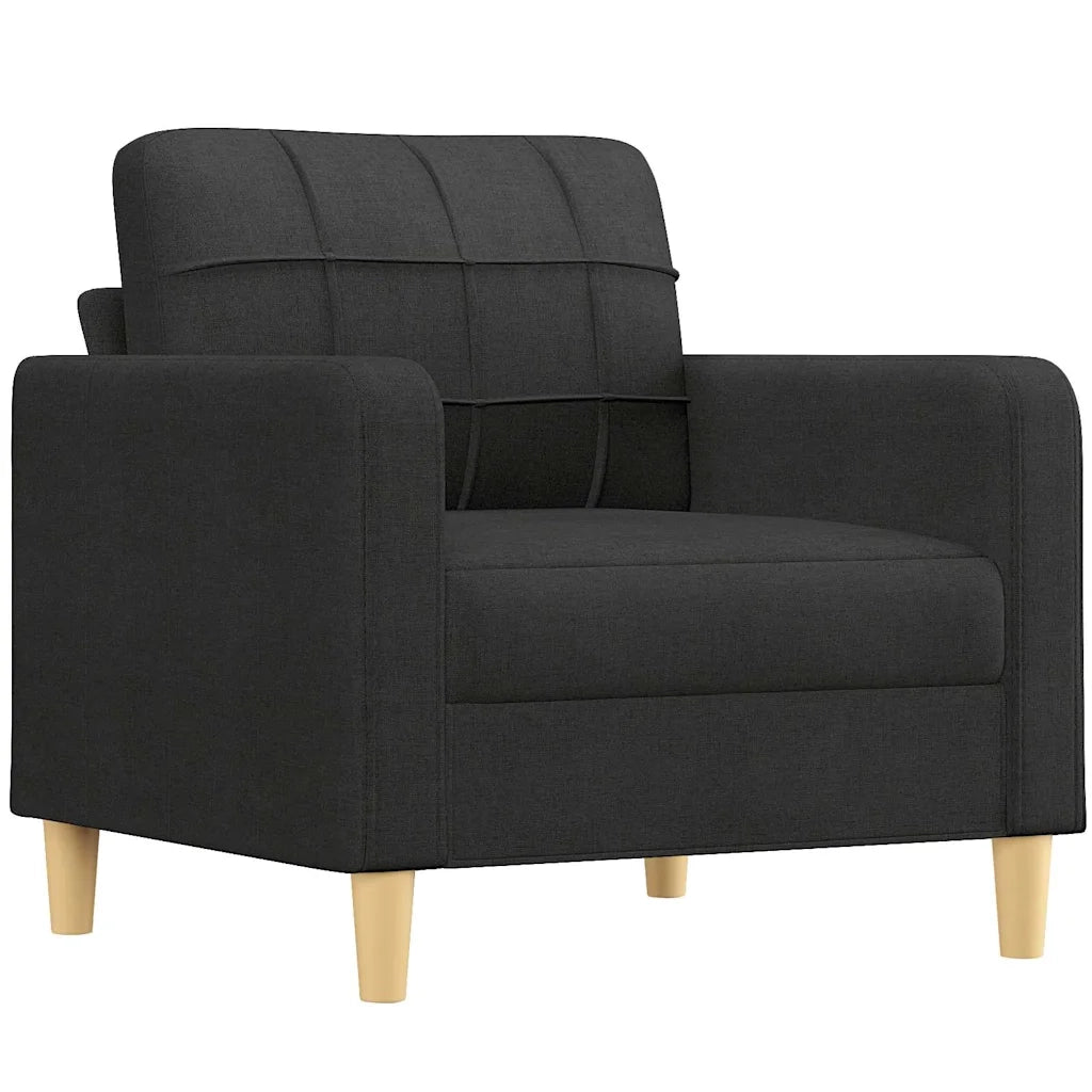 Set di Divani 3 pz con Cuscini Nero in Tessutocod mxl 131111