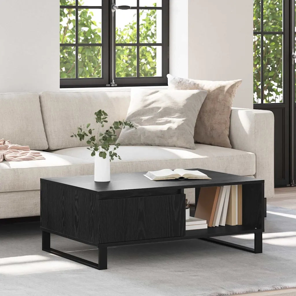 Tavolino da salotto Rovere Nero 90 x 60 x 35 cm