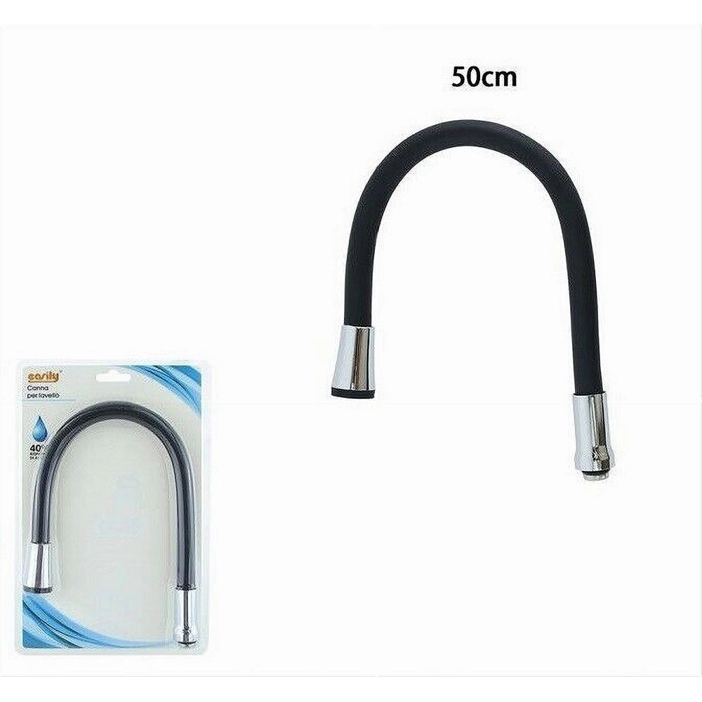 Trade Shop - Canna Ricambio Miscelatore Rubinetto Lavello Cucina Flessibile Nero 50 Cm 87503 -