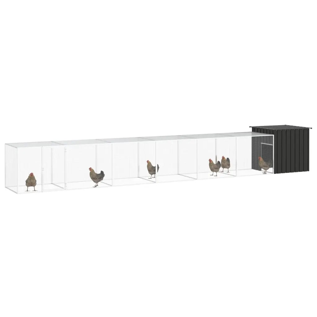 Gabbia per Polli Antracite 700x91x100 cm Acciaio Zincato cod mxl 41458
