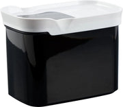 Contenitore di conservazione a secco 1 litro | forma rettangolare | formato verticale | 100% sicuro, igienico, sicuro e spaziale | chiusura a doppia imbottitura | libero da BPA | nero