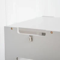 Scala Montessori 3 in 1 per Bambini con 1 Lavagna e Bordi Alti di Sicurezza, in Legno, 42x44x86 cm, Grigio