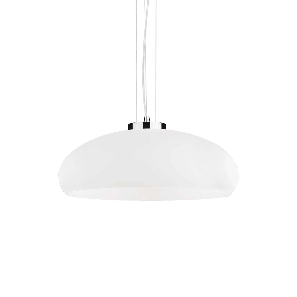 Lampada A Sospensione 1 Luce Aria In Vetro Soffiato Bianco