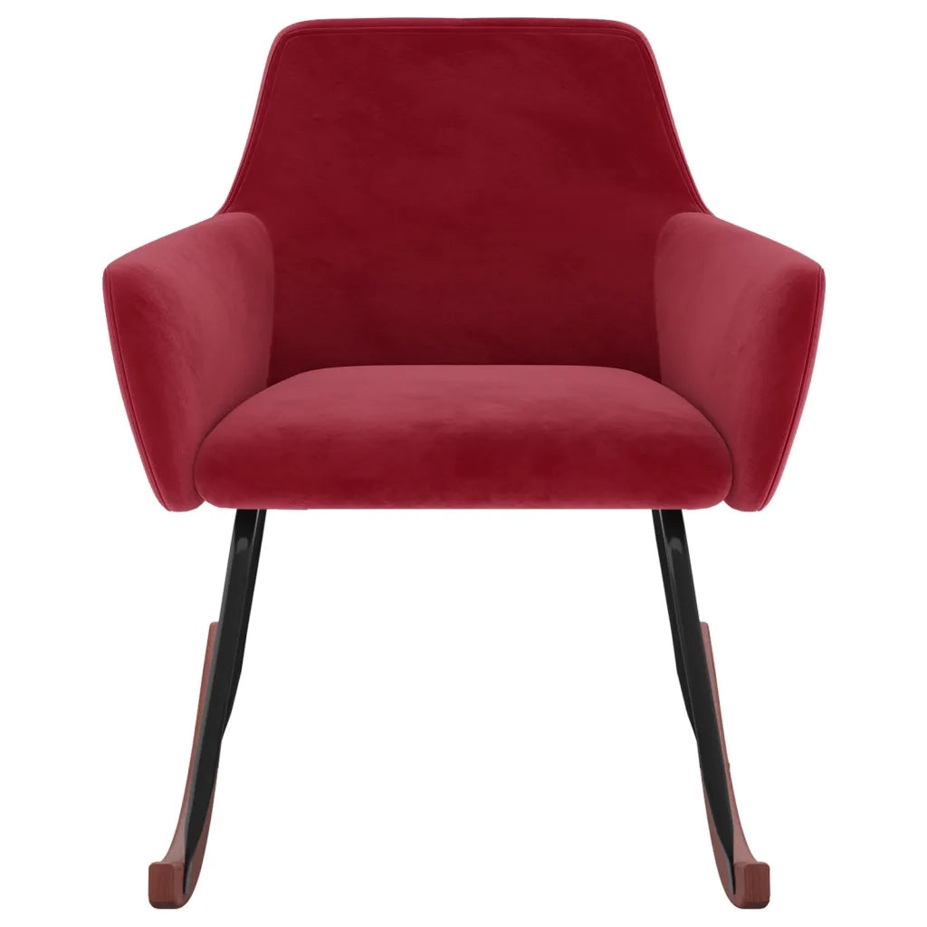 Sedia a Dondolo Rosso Vino in Velluto cod mxl 38694