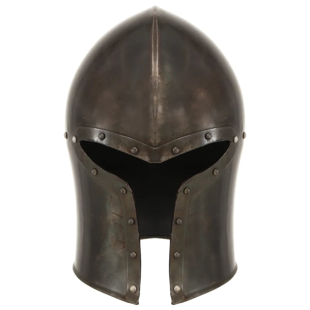 Elmo da Cavaliere Medievale Antico LARP in Acciaio Argento CFW4980775