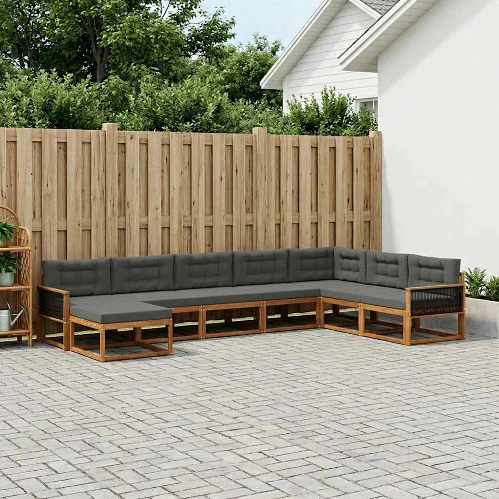 Set di divani da esterno 8 pz Naturale e Antracite 3382805