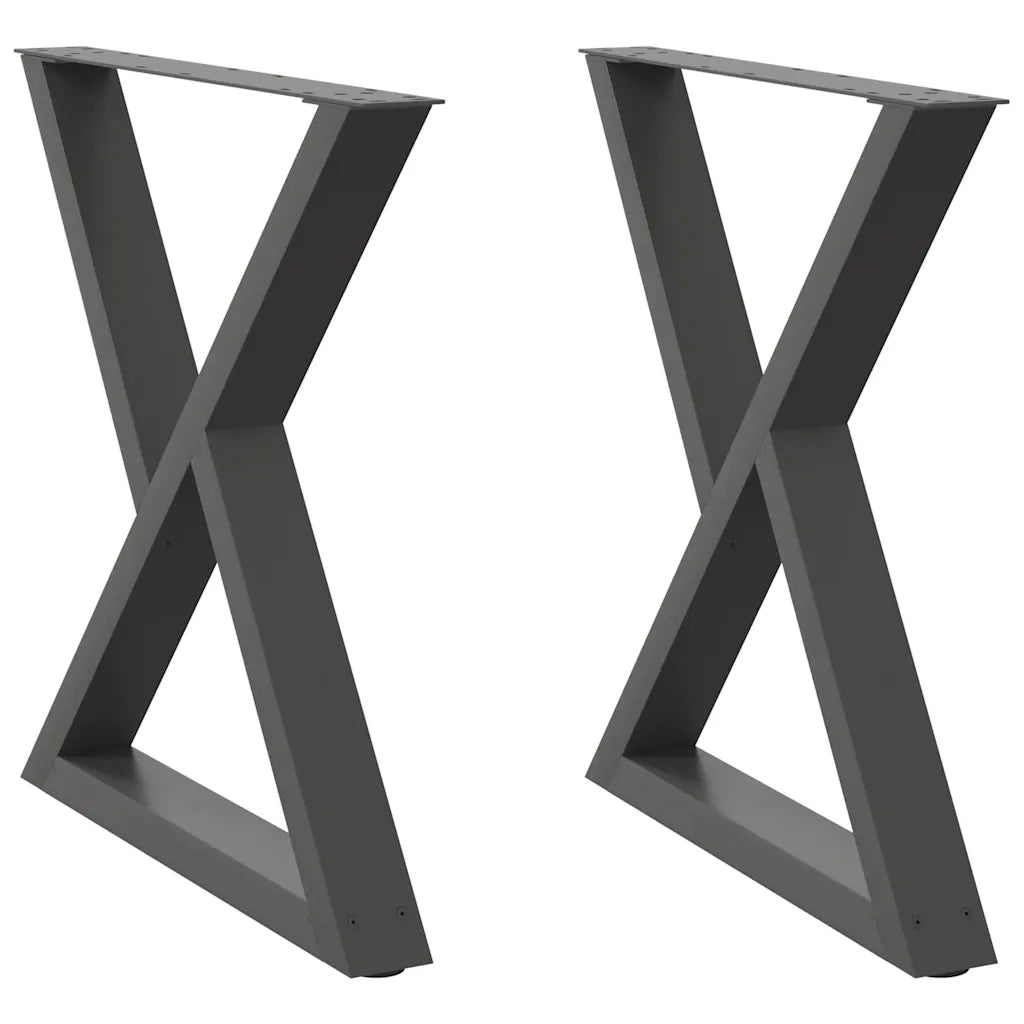 vidaXL Gambe per tavolo da pranzo 2 pz Antracite 80x(72-73,3) cm Acciaio
