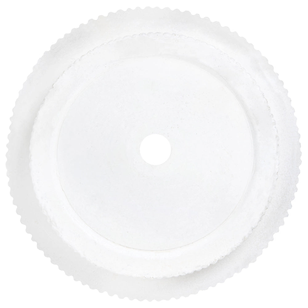 Vaso in argilla Bianco Crema Fibra Vaso per piante da giardino 30 x 30 x 30 cm Foro di drenaggio Finitura verticale a coste Giardino esterno Patio