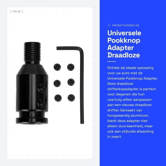Adattatore di Piastra Universale - Adattatore di Shifter per Adattatori di Piastra - Nero - Realizzato in Alluminio di Alta Qualità - Compatibile con 12x1,25 - Incluso l'Kit di Installazione