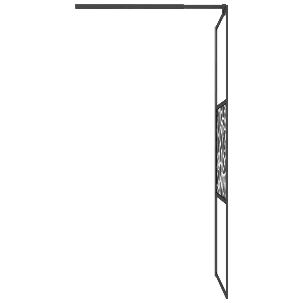 Parete Doccia Walk in 80x195cm Vetro ESG con Design Pietre Nero 151880