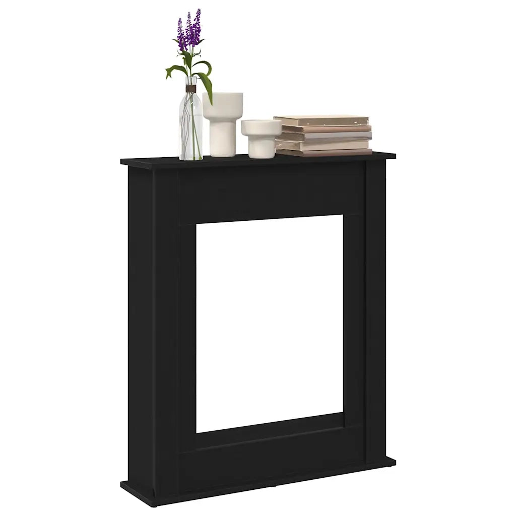 Cornice per Camino Rovere Nero 75x20x87,5 cm in Truciolato 865983