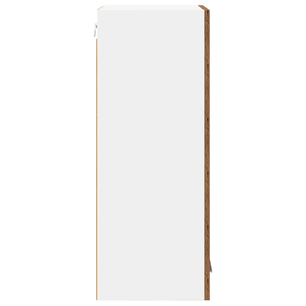Armadio pensile con porta Legno Antico e Bianco 40 x 31 x 80 cm 884264