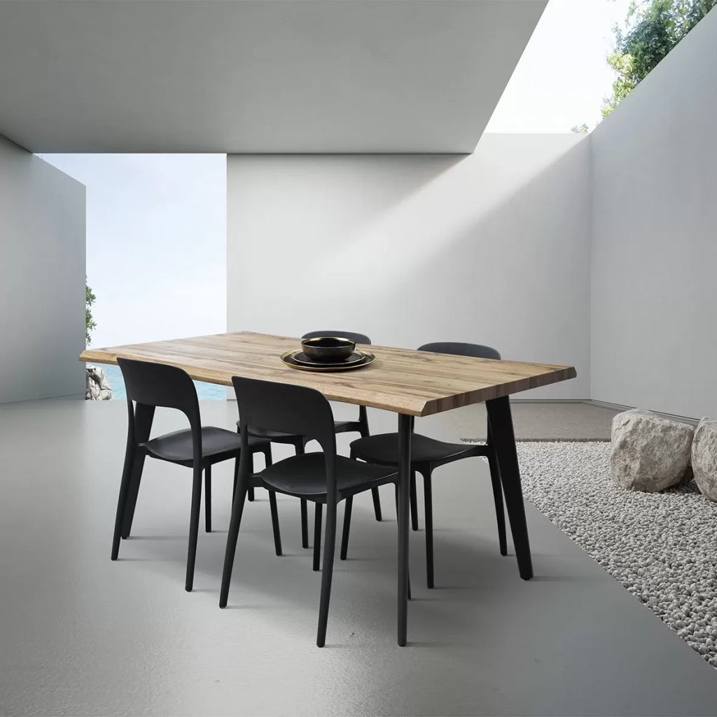 Tavolo fisso rettangolare legno rovere rustico 160x90x76 (984) - Mobili 2G