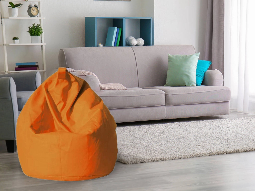 Pouf a sacco Azelia, colore arancione, Misure 80 x 120 x 80 cm