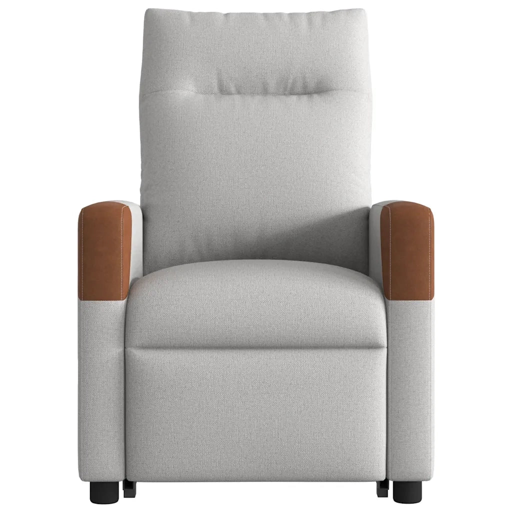 Poltrona Alzapersona Massaggi Reclinabile Grigio Nuvola Tessuto 3324013