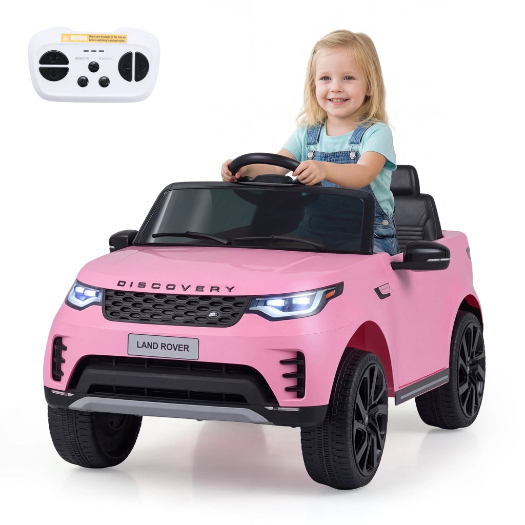 Macchina elettrica per bambini funzione di avvio e arresto graduali, Auto cavalcabile con telecomando e musica per bambini 3+ anni Rosa