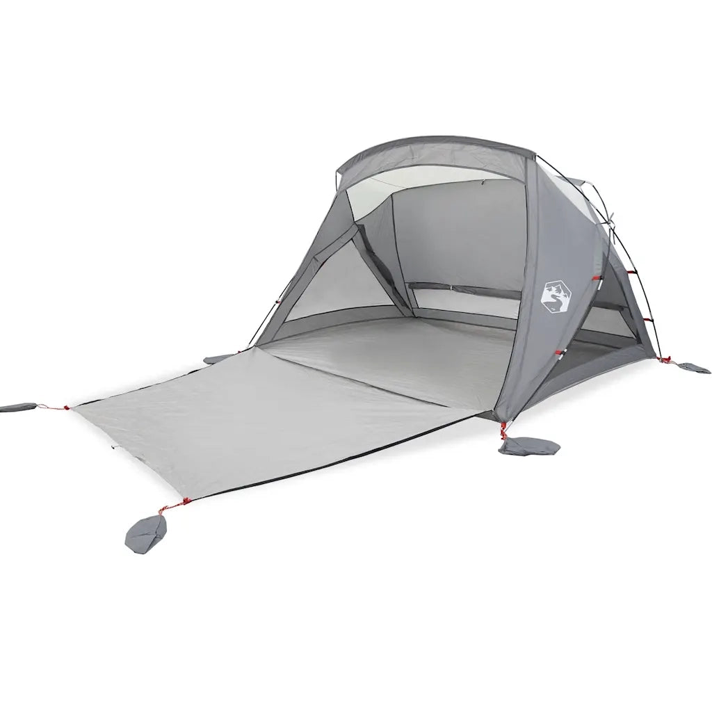 vidaXL Tenda da Spiaggia 2 Persone Grigia Impermeabile