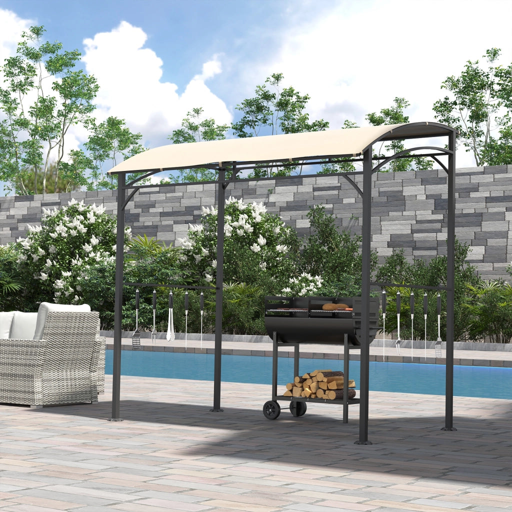 GAZEBO Grill 215x150 cm Beige in poliestere con 10 ganci