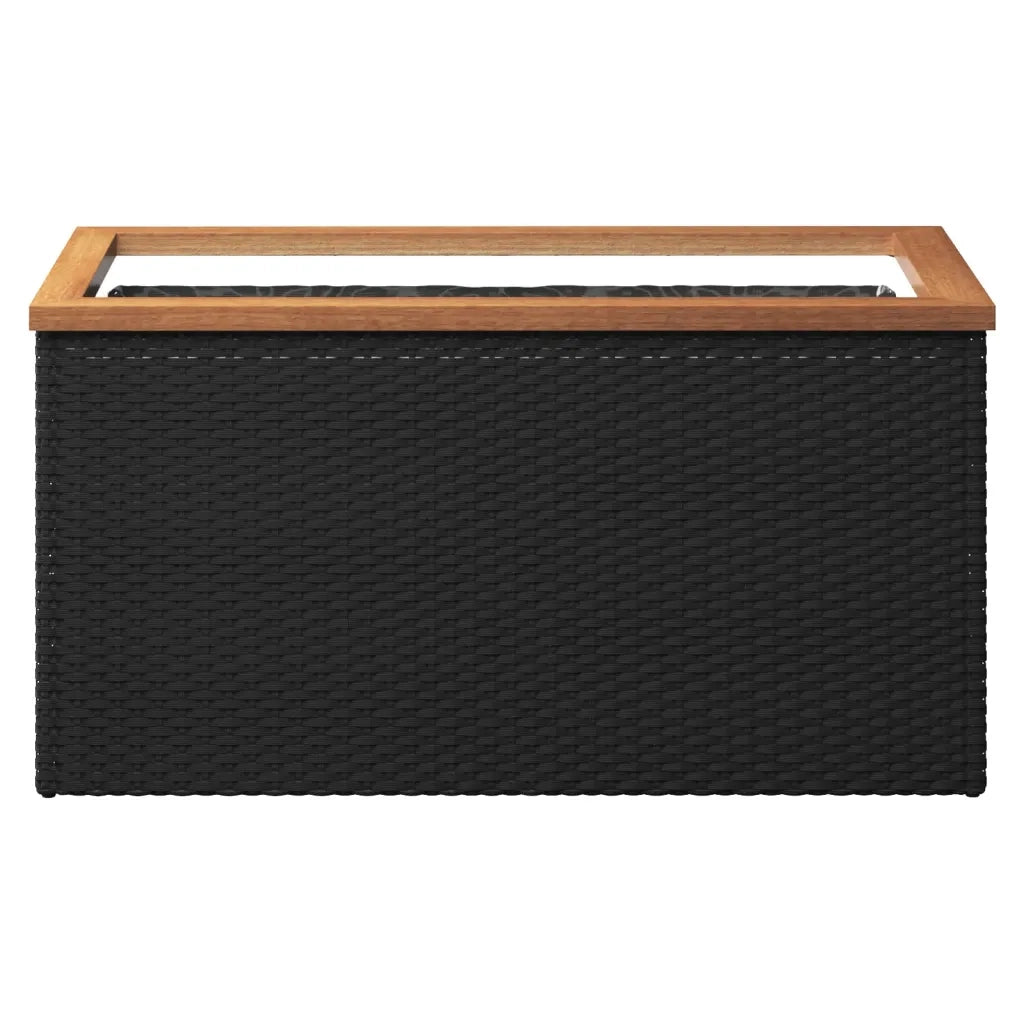 Fioriera | Cassetta per fiori | Vaso Nera 80x40x40 cm in Polyrattan