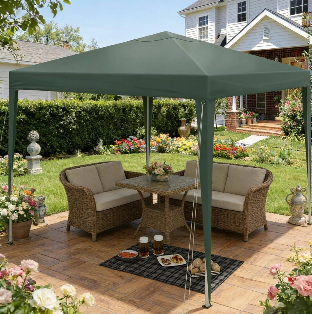 Gazebo pieghevole 3 x 3 m verde con altezza regolabile