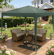 Gazebo pieghevole 3 x 3 m verde con altezza regolabile