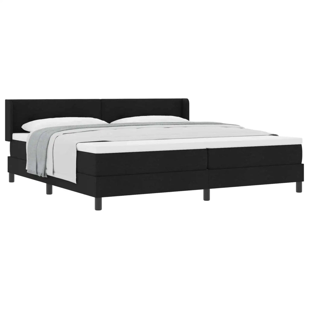 Letto a molle con testiera Nero 200 x 200 cm Tessuto 3341127