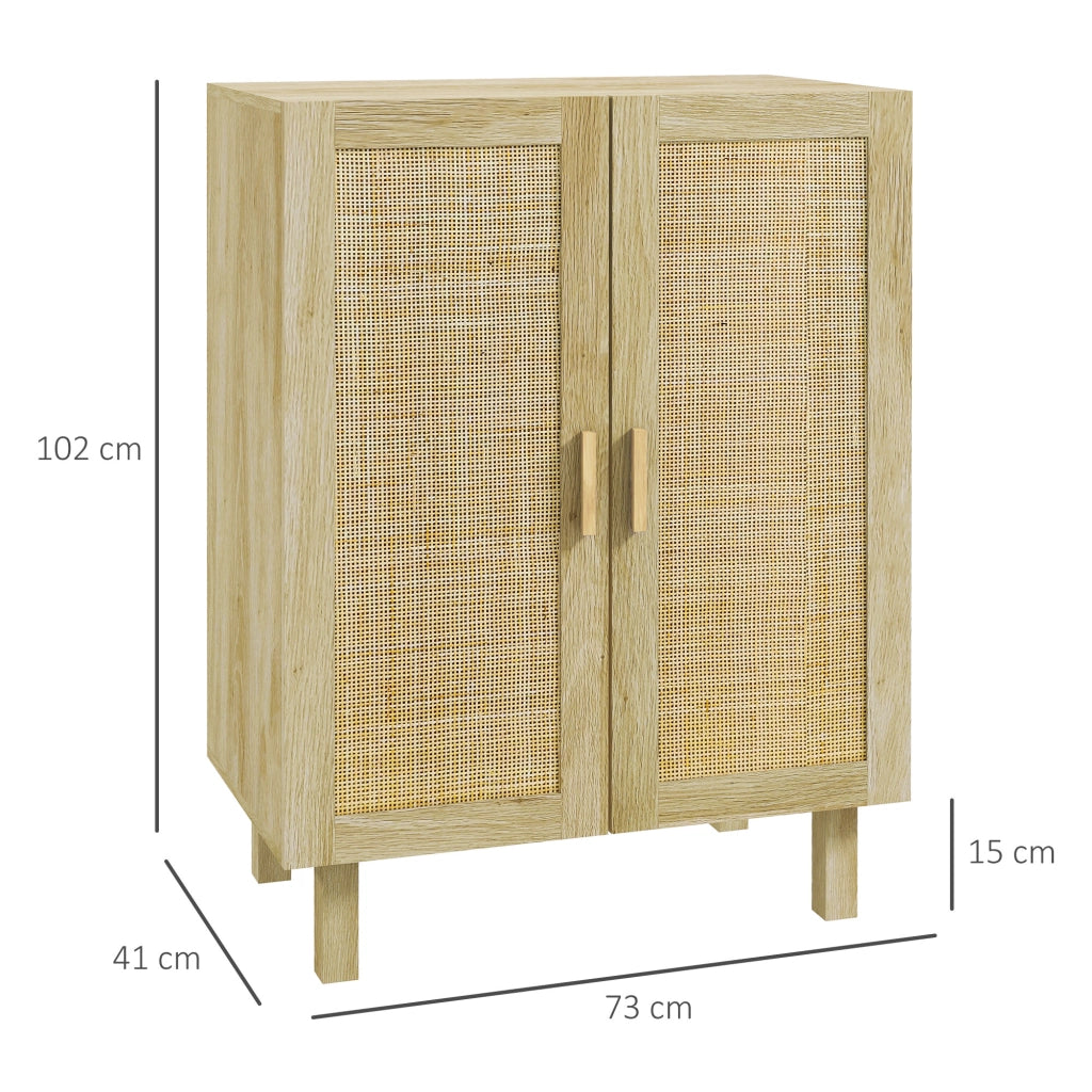 Armadio a due ante con 3 ripiani in canna ¨C zephmum ¨C 73x41x102 cm