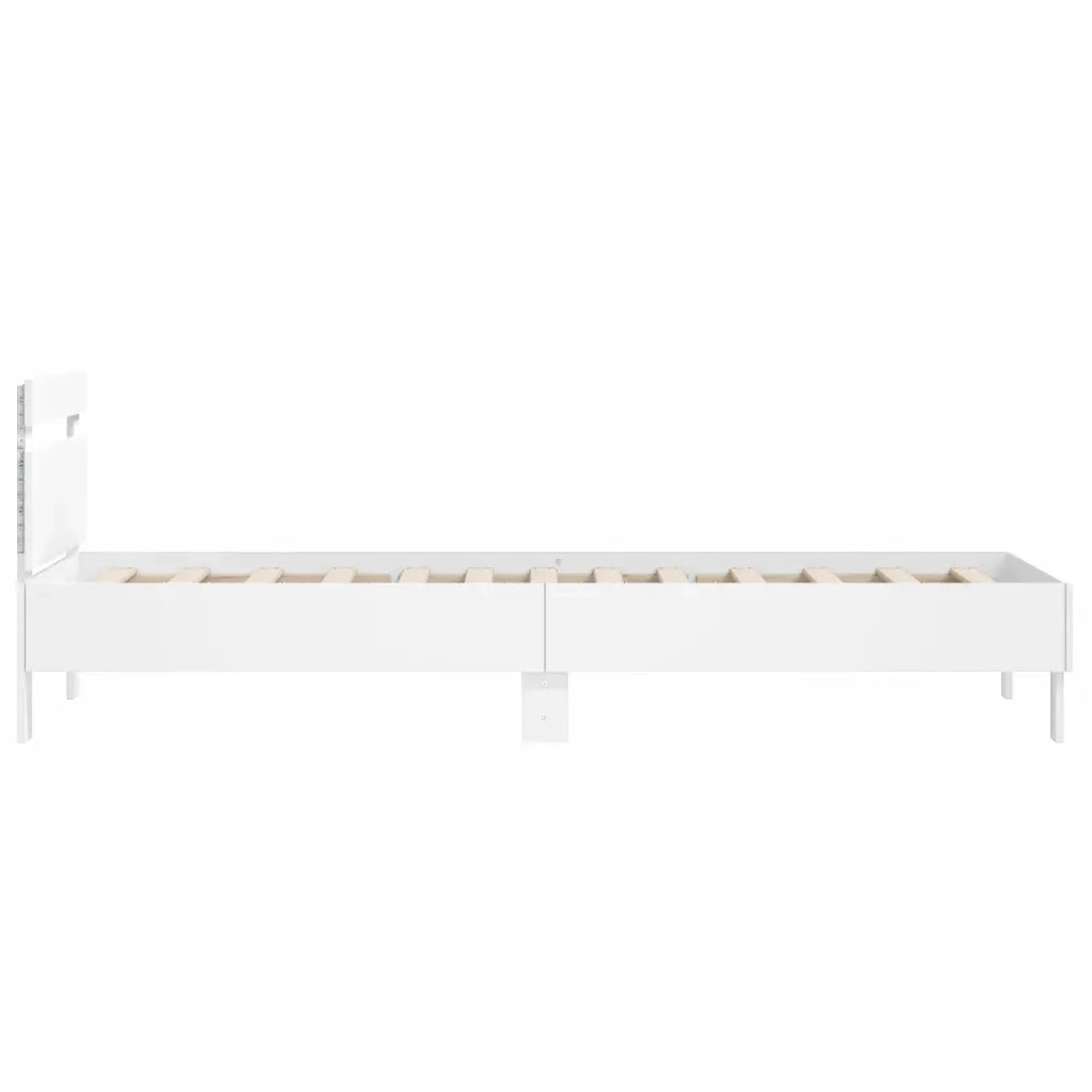 Giroletto con Testiera e LED Bianco 100x200 cm 838708