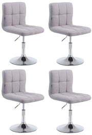 Set di 4 lettini Palma in tessuto grigio