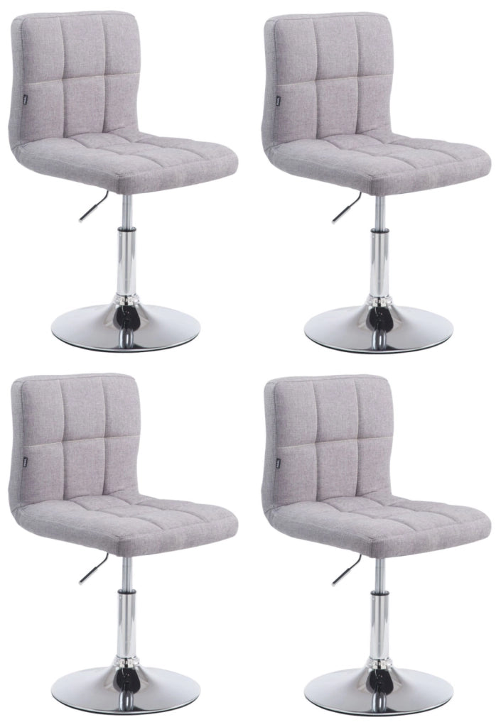 Set di 4 lettini Palma in tessuto grigio