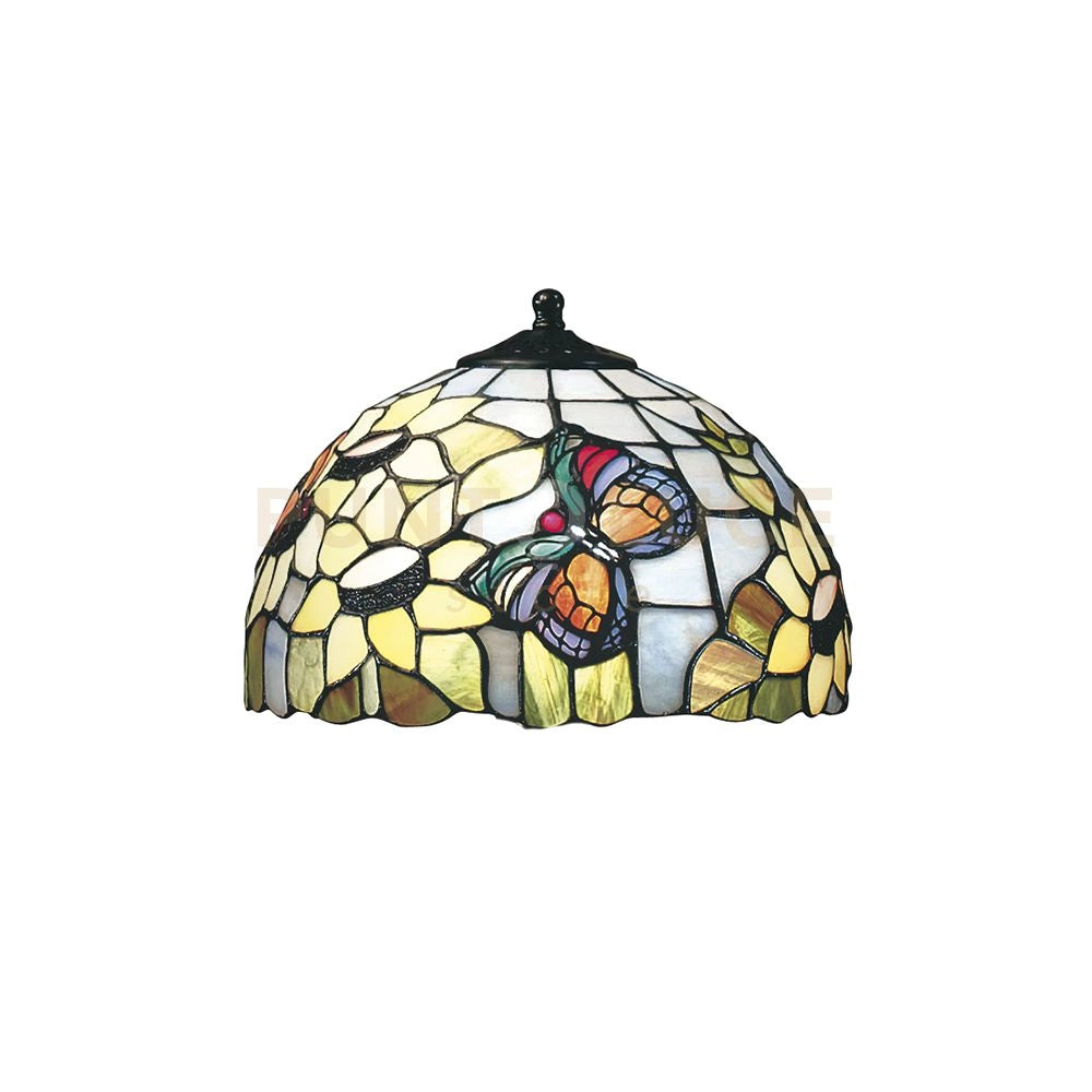 SOLO PARALUME IN VETRO TIFFANY DECORATO D.26CM COLLEZIONE  SUNFLOWER
