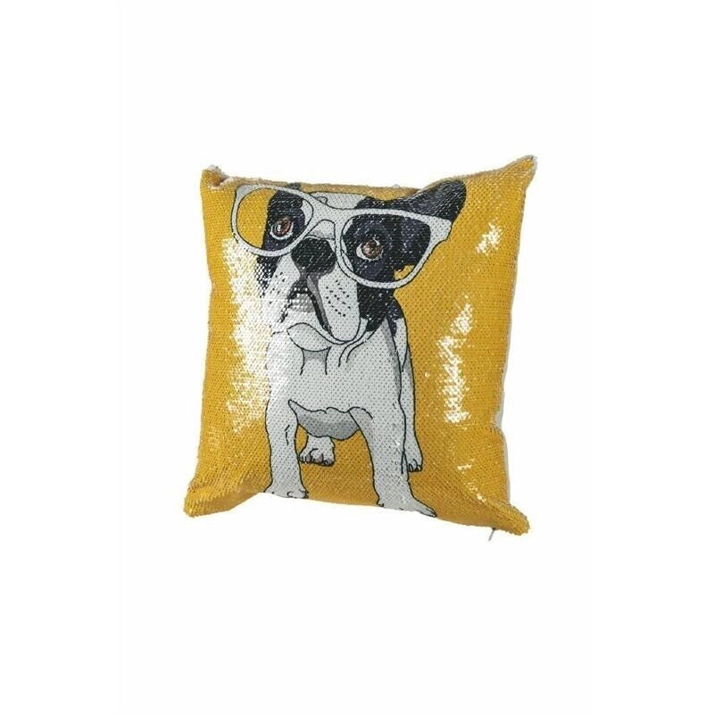 CUSCINO ARREDO PAILLETTES 40X40 CANI COLORI ASSORTITI