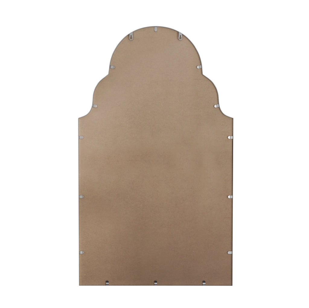 Specchio rettangolare da parete 61 x 101 cm con cornice in ferro; argento
