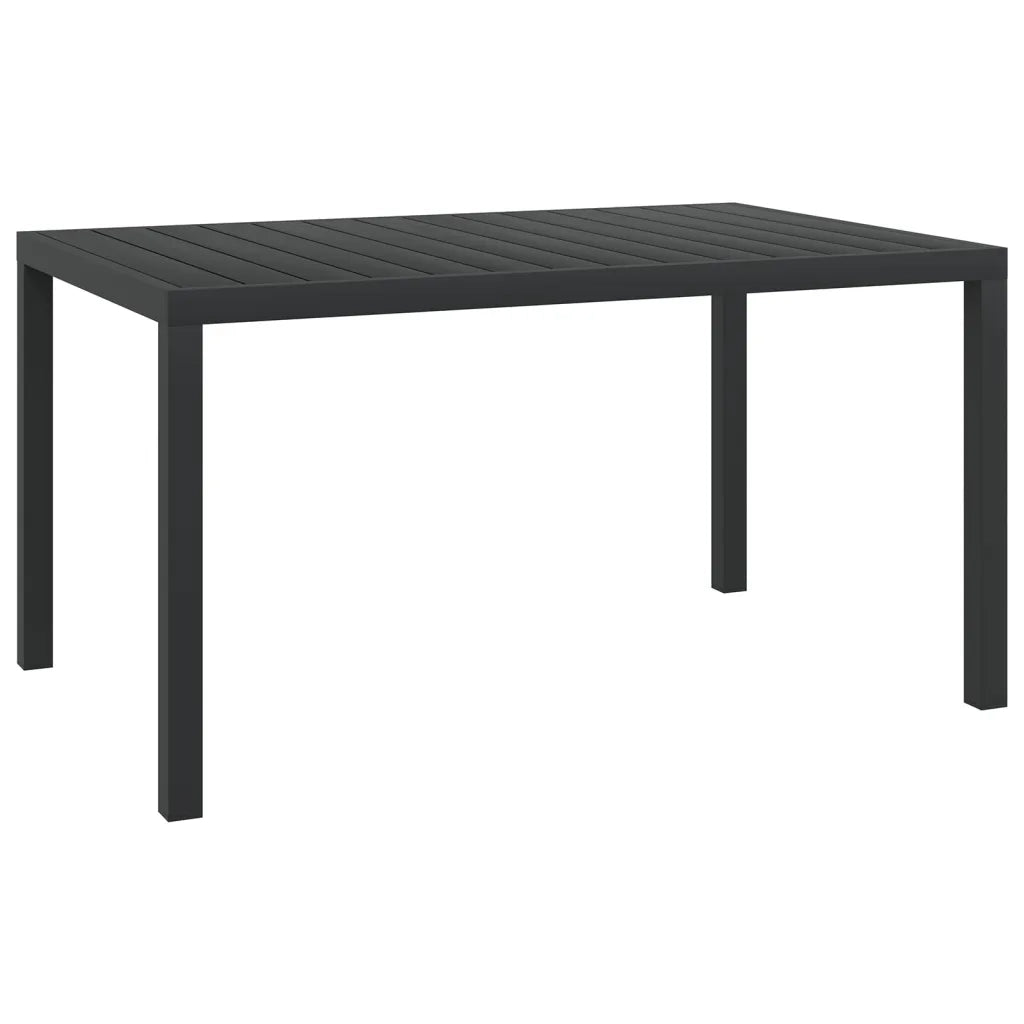 Set da Pranzo da Giardino 7 pz Nero in Alluminio 3200603