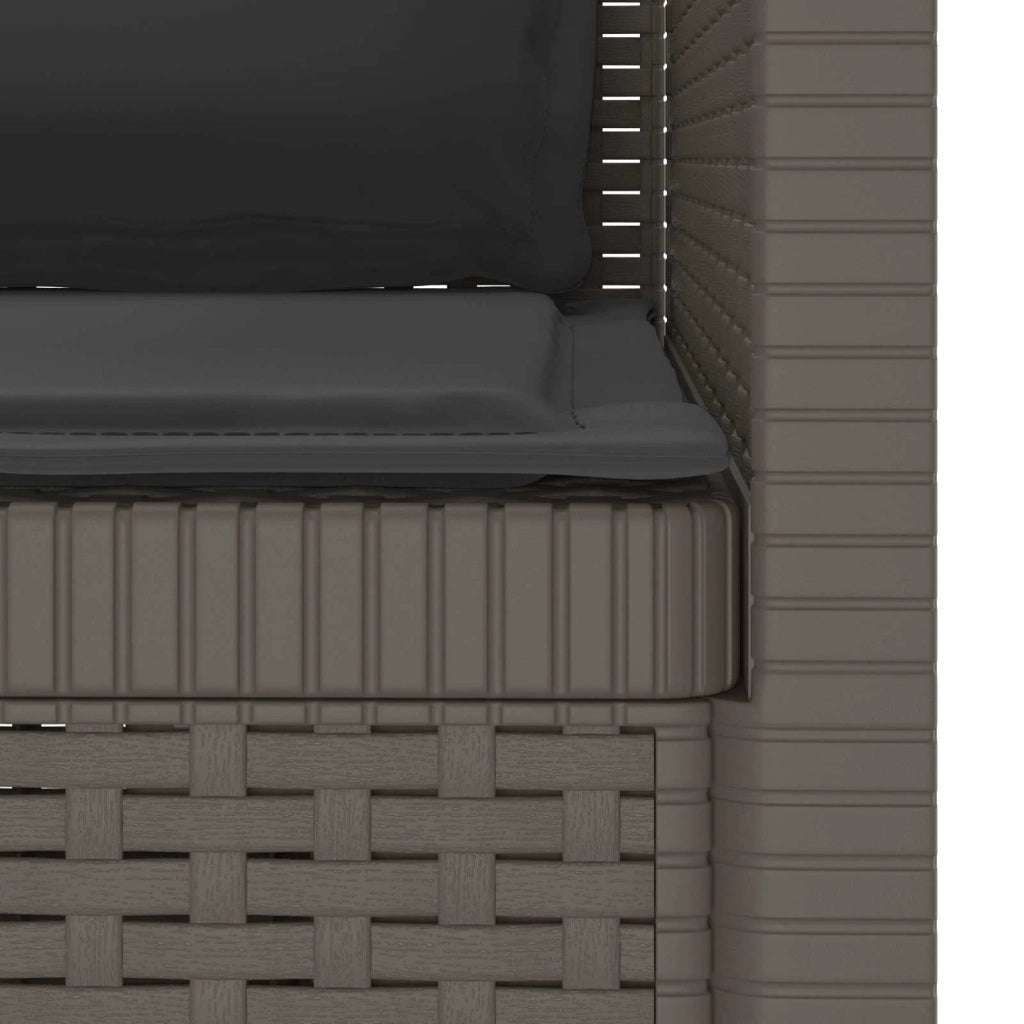 Poltrona a 1 Posto con Cuscini Aspetto Rattan PP Grigio Chiaro 8011881