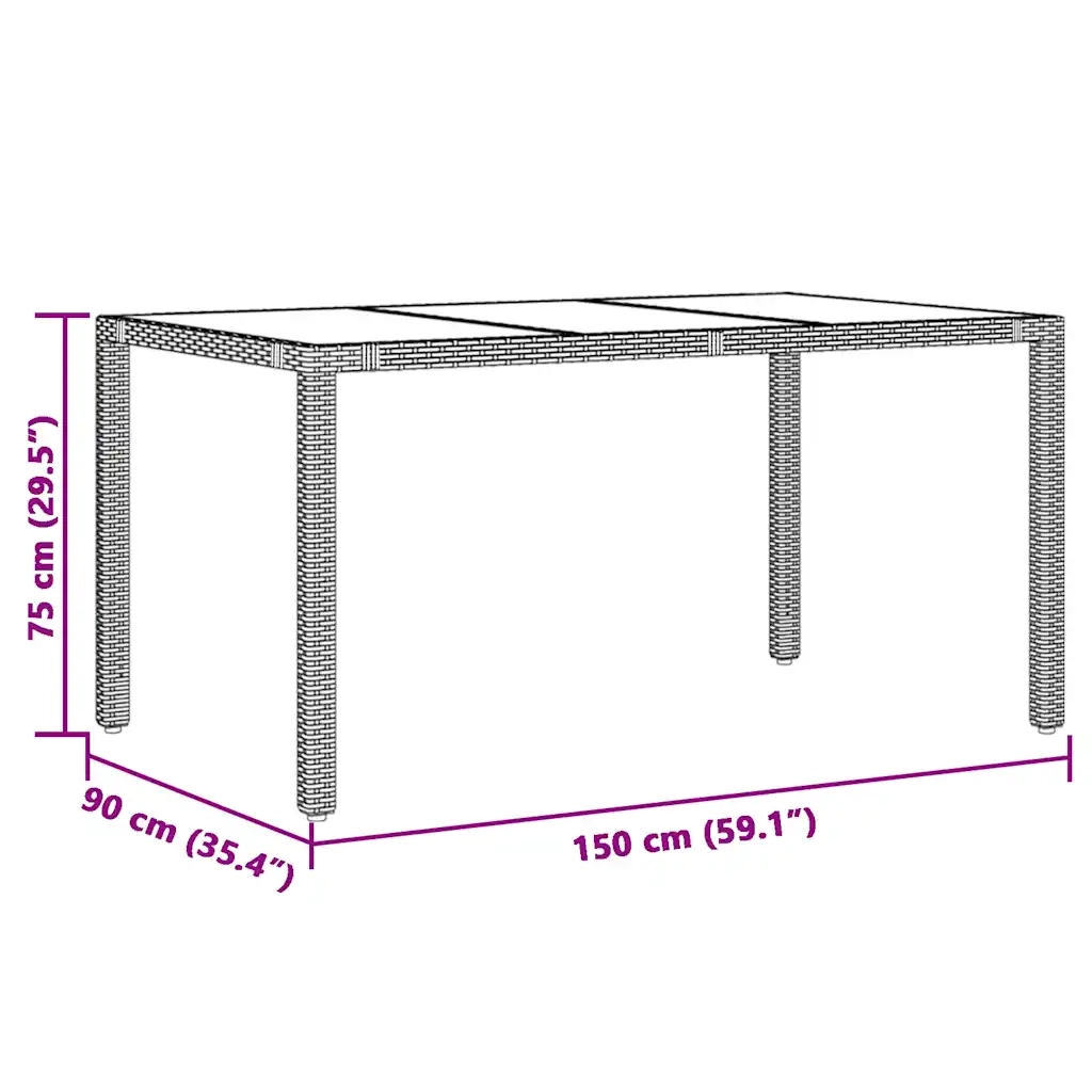 Set BistrÃ² da Giardino 7 pz con Cuscini in Polyrattan Marrone