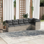 Set Divano da Giardino 6pz con Cuscini Grigio Chiaro Polyrattan 3249501