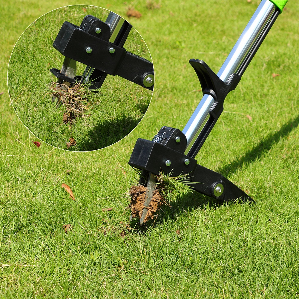 Estrattore per Erbacce con Artigli e Pedale per Giardino in Acciaio Inox Verde