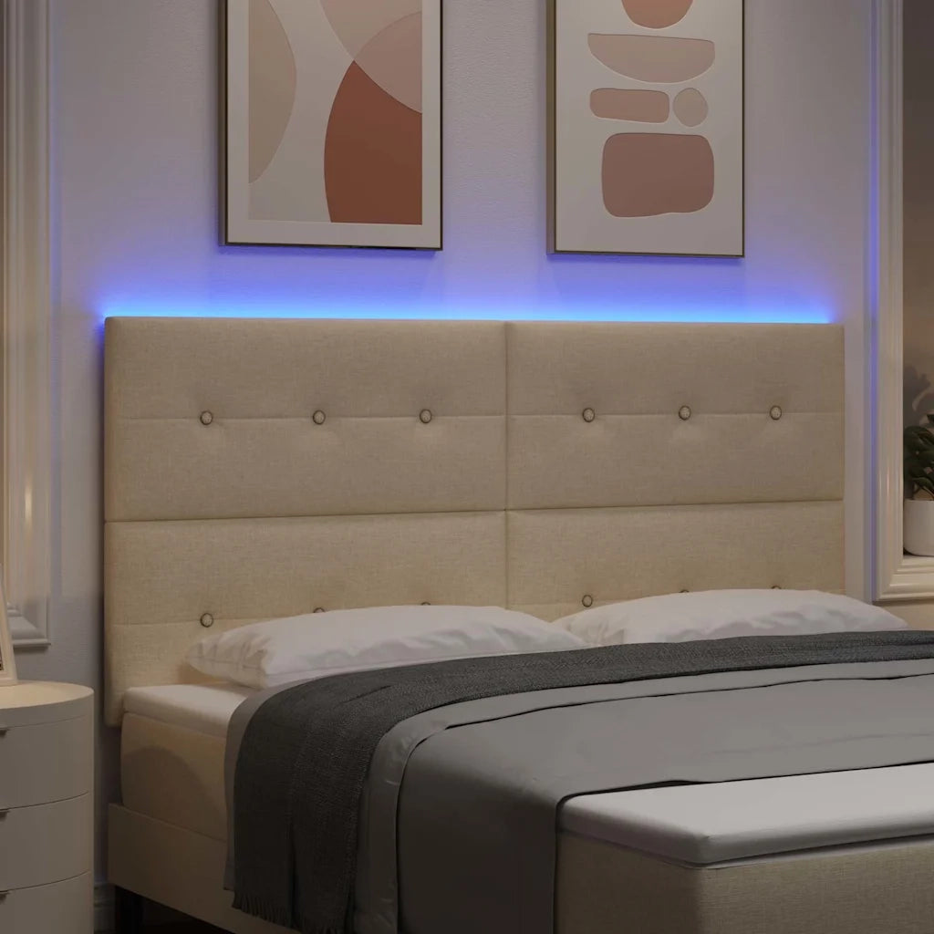 Testiera | Testata LED con strisce LED con Testiera | Testata Crema 180 cm Tessuto