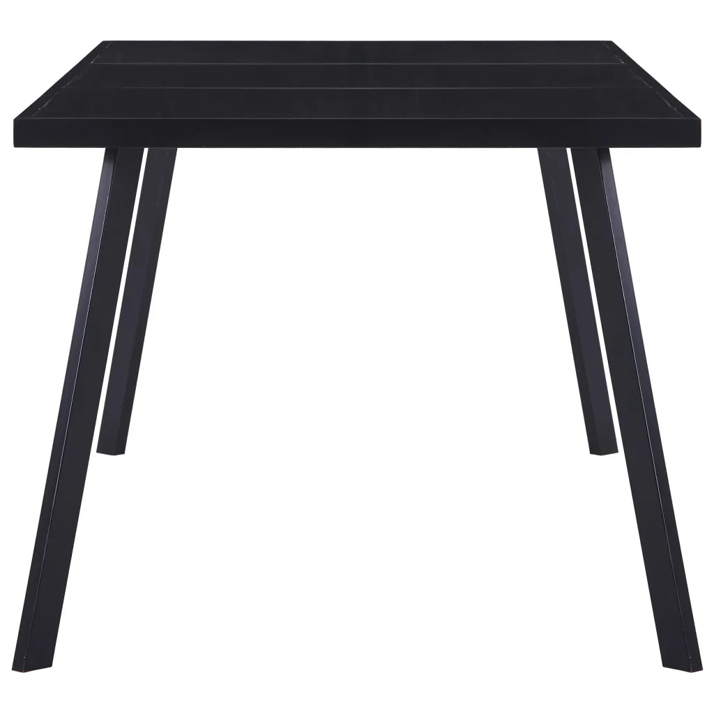 Tavolo da Pranzo Nero 160x80x75 cm in Vetro Temperato