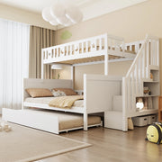 letto a castello in legno massiccio bianco 252 x 145 cm