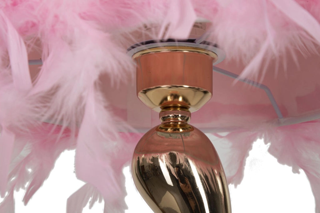 Lampada da Tavolo Cart Rosa Ø25x47 cm in Ferro e Plastica Rosa e Bianco