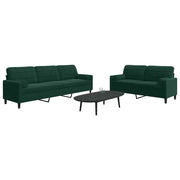 vidaXL Set di Divani 2 pz con Cuscini e Rinforzi Verde scuro Velluto