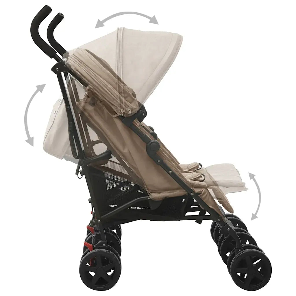 Passeggino Gemellare Grigio Talpa in Acciaio 10237