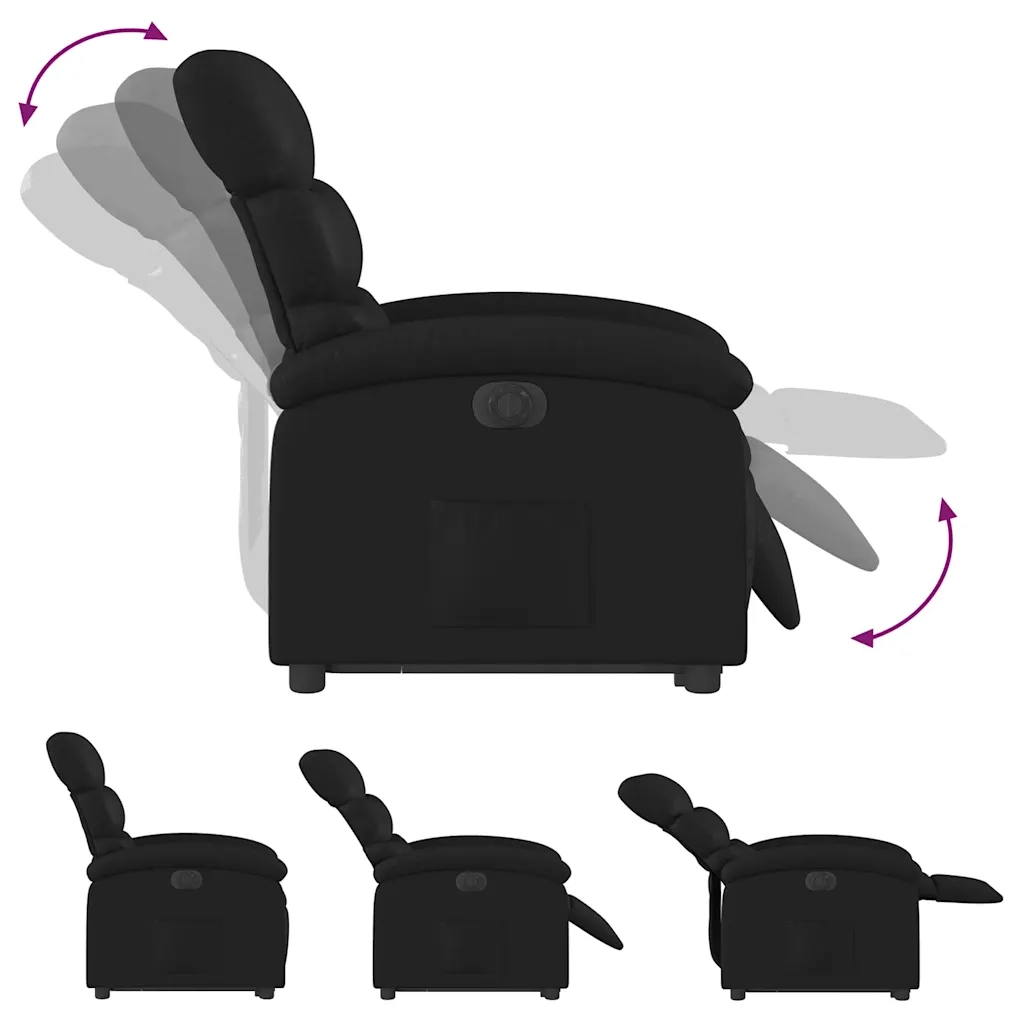 Poltrona | Sedia Relax Alzapersona Reclinabile Elettrica Nera in Similpelle