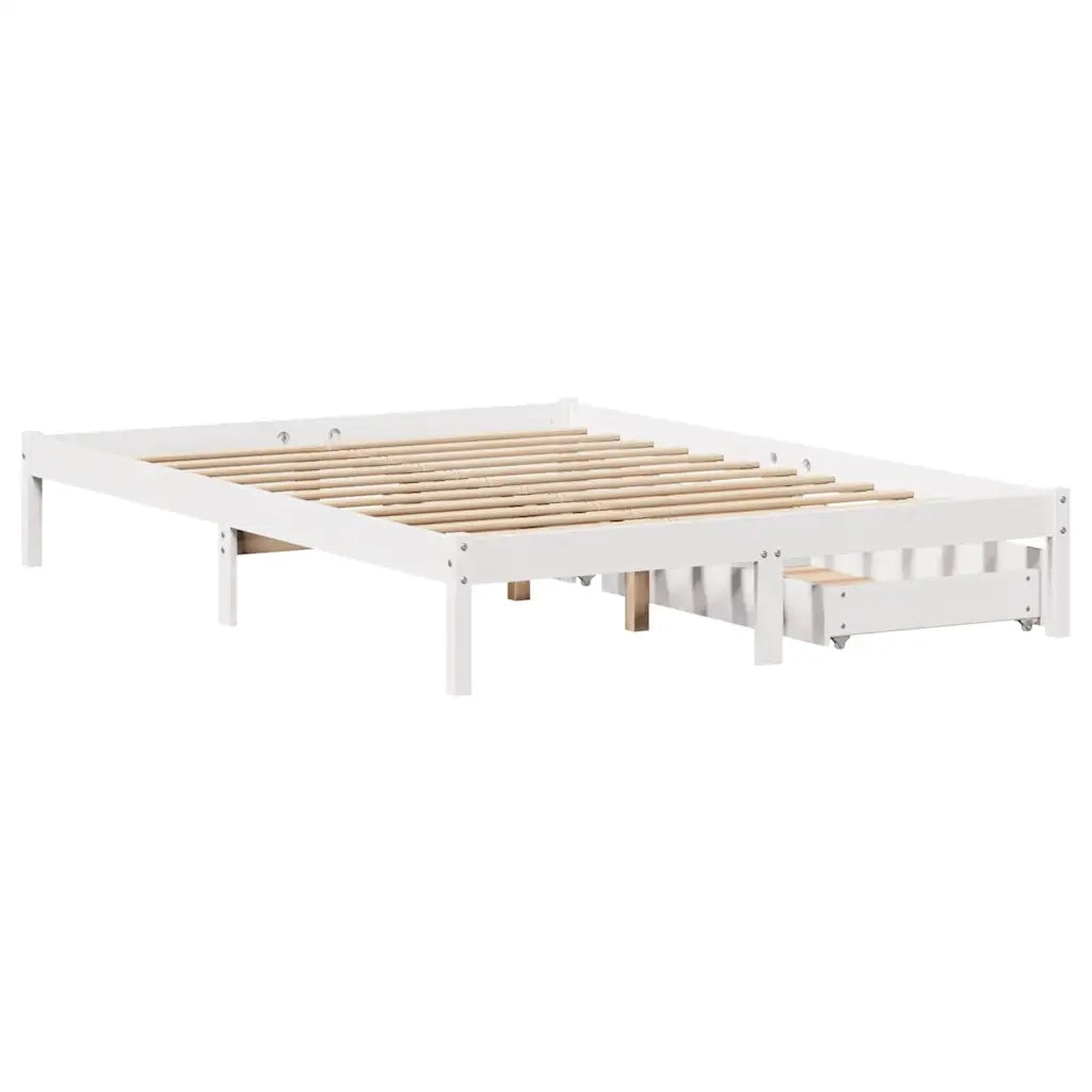 Letto senza Materasso Bianco 150x200 cm Legno Massello di Pino 3301439