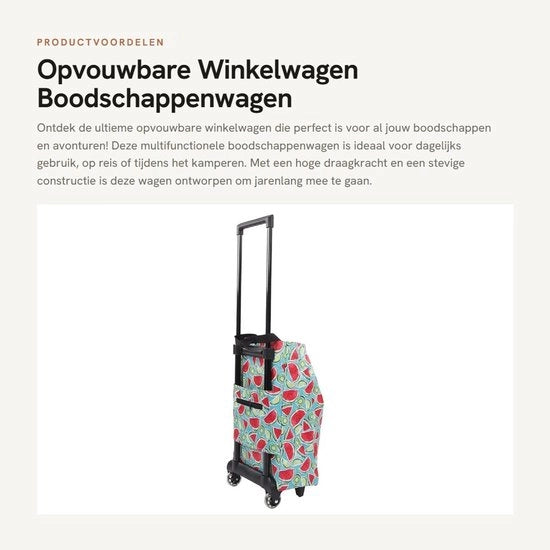 Carrello per spesa con alta capacità di carico - pieghevole - manico antiscivolo - impermeabile - tasca rimovibile - contenitore compattabile - carrello per spesa portatile