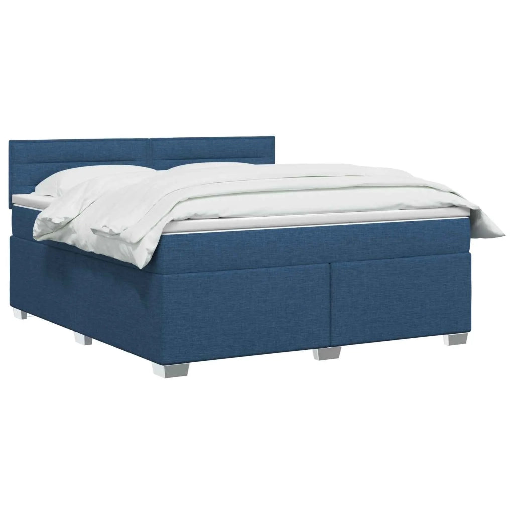 Letto box spring con materasso Blu 140 x 190 cm Tessuto 3450473