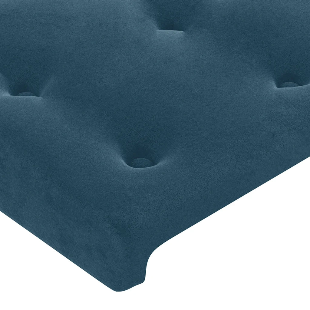 Testiera ad Orecchio-Testata con Orecchie Blu Scuro 163x23x118/128 cm in Velluto 824463